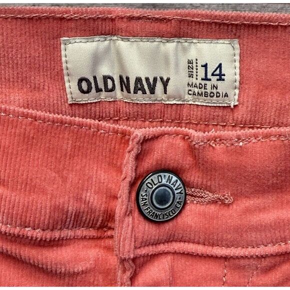 Old Navy Women's Sz 14 Coral Pink Rockstar Super Skinny Stretch Corduroy Pants - Picture 4 of 9